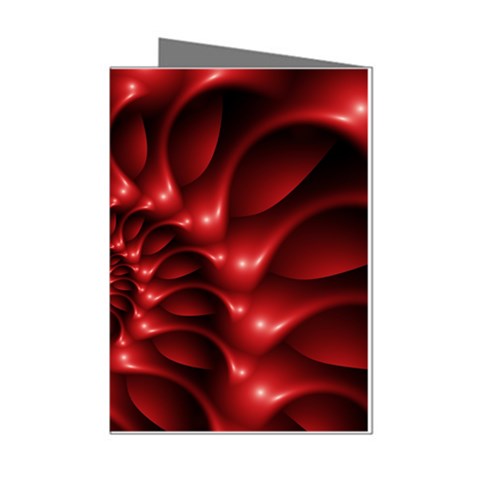 Red Glossy Fractal Spiral Mini Greeting Cards (Pkg of 8) from ArtsNow.com Left