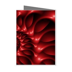 Red Glossy Fractal Spiral Mini Greeting Cards (Pkg of 8) from ArtsNow.com Left