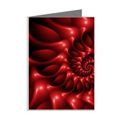 Red Glossy Fractal Spiral Mini Greeting Cards (Pkg of 8) from ArtsNow.com Right