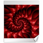 Red Glossy Fractal Spiral Canvas 8  x 10 