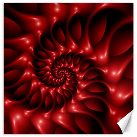 Red Glossy Fractal Spiral Canvas 12  x 12  from ArtsNow.com 11.4 x11.56  Canvas - 1