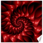 Red Glossy Fractal Spiral Canvas 12  x 12 