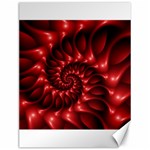 Red Glossy Fractal Spiral Canvas 12  x 16 