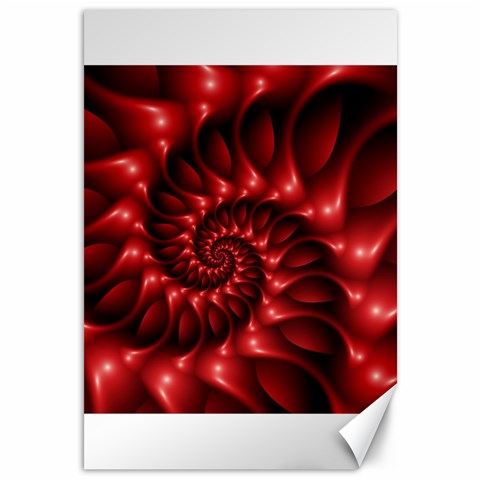 Red Glossy Fractal Spiral Canvas 12  x 18  from ArtsNow.com 11.88 x17.36  Canvas - 1