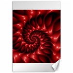 Red Glossy Fractal Spiral Canvas 12  x 18 