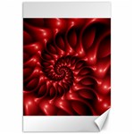 Red Glossy Fractal Spiral Canvas 20  x 30 