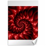 Red Glossy Fractal Spiral Canvas 24  x 36 