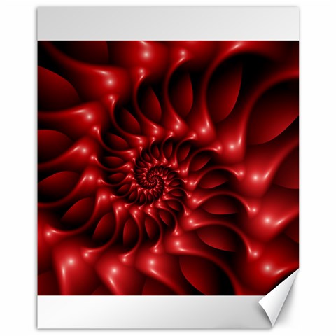 Red Glossy Fractal Spiral Canvas 11  x 14  from ArtsNow.com 10.95 x13.48  Canvas - 1