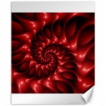 Red Glossy Fractal Spiral Canvas 11  x 14 