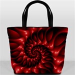 Red Glossy Fractal Spiral Bucket Bag