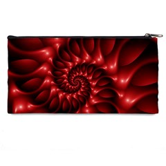 Red Glossy Fractal Spiral Pencil Case from ArtsNow.com Back