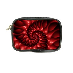 Red Glossy Fractal Spiral Coin Purse from ArtsNow.com Front