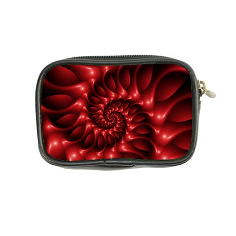 Red Glossy Fractal Spiral Coin Purse from ArtsNow.com Back