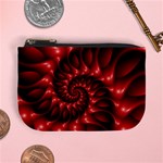 Red Glossy Fractal Spiral Mini Coin Purse