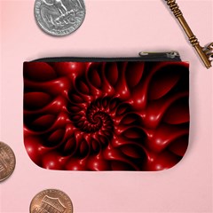 Red Glossy Fractal Spiral Mini Coin Purse from ArtsNow.com Back