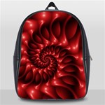 Red Glossy Fractal Spiral School Bag (Large)