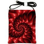 Red Glossy Fractal Spiral Shoulder Sling Bag