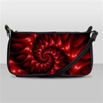 Red Glossy Fractal Spiral Shoulder Clutch Bag