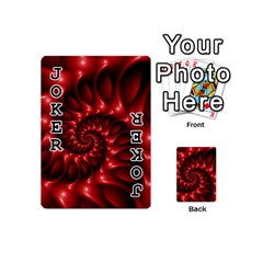 Red Glossy Fractal Spiral Playing Cards 54 (Mini) from ArtsNow.com Front - Joker1