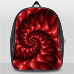 Red Glossy Fractal Spiral School Bag (XL)