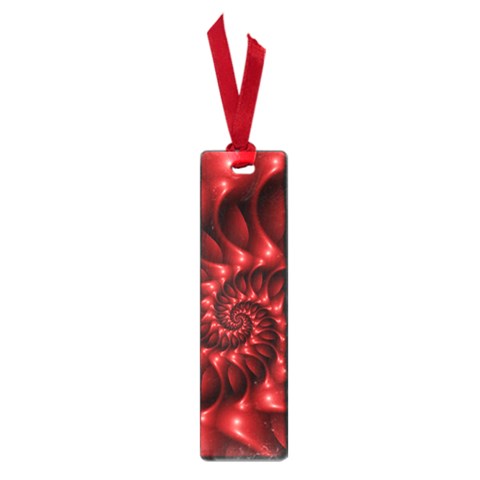 Red Glossy Fractal Spiral Small Book Mark from ArtsNow.com Front