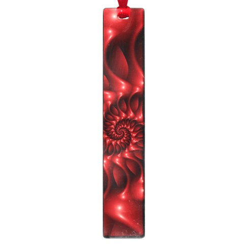 Red Glossy Fractal Spiral Large Book Mark from ArtsNow.com Front