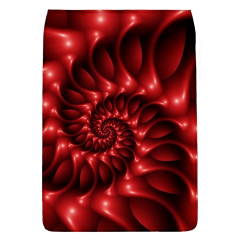 Red Glossy Fractal Spiral Removable Flap Cover (L) from ArtsNow.com Front