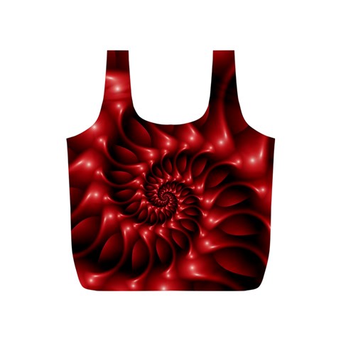 Red Glossy Fractal Spiral Full Print Recycle Bag (S) from ArtsNow.com Front