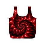 Red Glossy Fractal Spiral Full Print Recycle Bag (S)