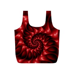 Red Glossy Fractal Spiral Full Print Recycle Bag (S) from ArtsNow.com Back