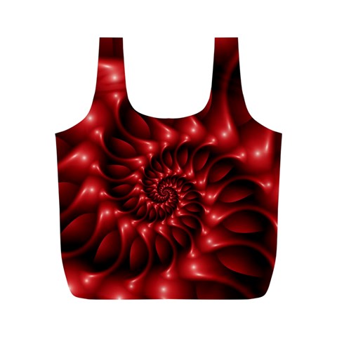 Red Glossy Fractal Spiral Full Print Recycle Bag (M) from ArtsNow.com Front