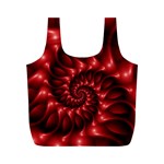 Red Glossy Fractal Spiral Full Print Recycle Bag (M)