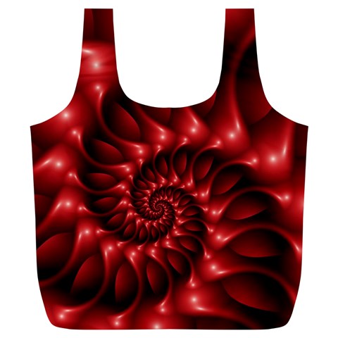 Red Glossy Fractal Spiral Full Print Recycle Bag (XL) from ArtsNow.com Front