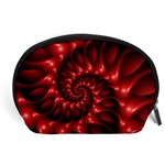 Red Glossy Fractal Spiral Accessory Pouch (Large)