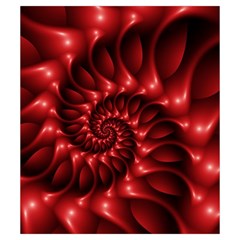 Red Glossy Fractal Spiral Drawstring Pouch (Small) from ArtsNow.com Front