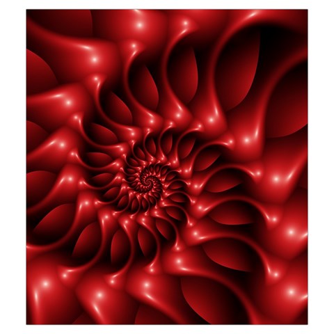 Red Glossy Fractal Spiral Drawstring Pouch (Medium) from ArtsNow.com Front