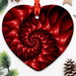 Red Glossy Fractal Spiral Ornament (Heart)