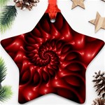 Red Glossy Fractal Spiral Ornament (Star)