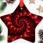 Red Glossy Fractal Spiral Star Ornament (Two Sides)