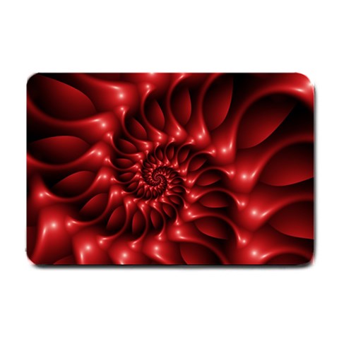 Red Glossy Fractal Spiral Small Doormat from ArtsNow.com 24 x16  Door Mat