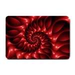 Red Glossy Fractal Spiral Small Doormat