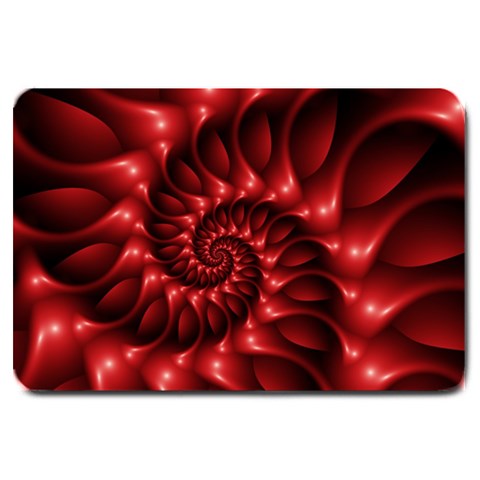 Red Glossy Fractal Spiral Large Doormat from ArtsNow.com 30 x20  Door Mat