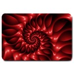 Red Glossy Fractal Spiral Large Doormat