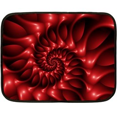 Red Glossy Fractal Spiral Double Sided Fleece Blanket (Mini) from ArtsNow.com 35 x27  Blanket Front