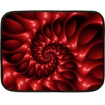 Red Glossy Fractal Spiral Double Sided Fleece Blanket (Mini)