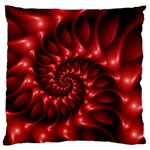 Red Glossy Fractal Spiral Large Cushion Case (One Side)