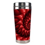 Red Glossy Fractal Spiral Stainless Steel Travel Tumbler