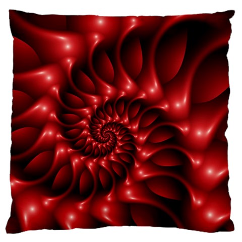 Red Glossy Fractal Spiral Standard Flano Cushion Case (One Side) from ArtsNow.com Front