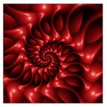 Red Glossy Fractal Spiral Large Satin Scarf (Square)