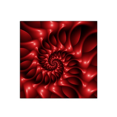 Red Glossy Fractal Spiral Satin Bandana Scarf from ArtsNow.com Front